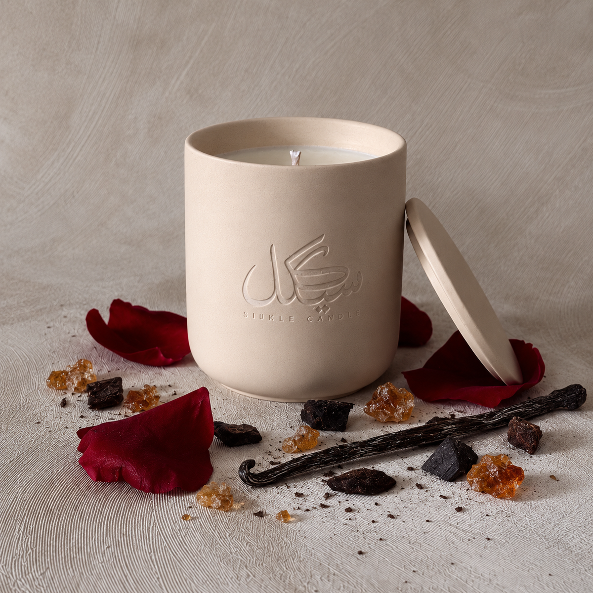 Bougie parfumée Marrakech Nights — Ambre, Oud Rose & Vanille