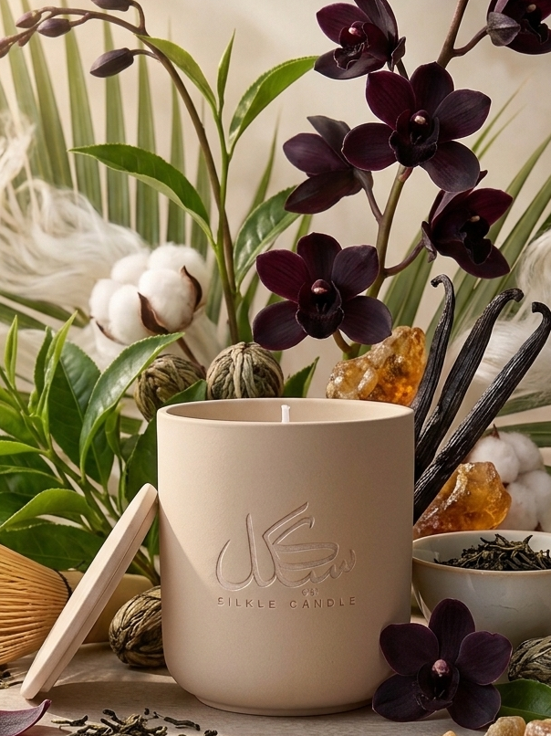 Bougie parfumée Royal Orchid — Thé Vert, Orchidée Noire & Ambre Vanillé